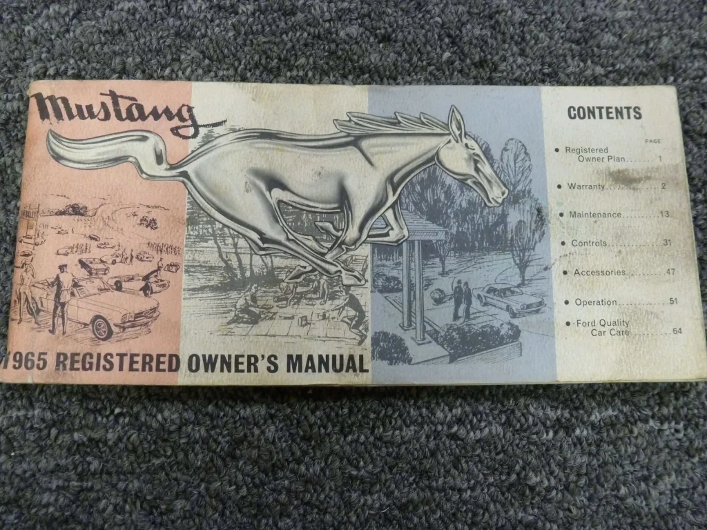 1965 Ford Mustang Owner's Manual