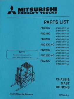 Mitsubishi Forklift Parts Manual